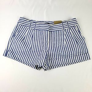 NEW Express Blue And White Striped Cuffed Shorts